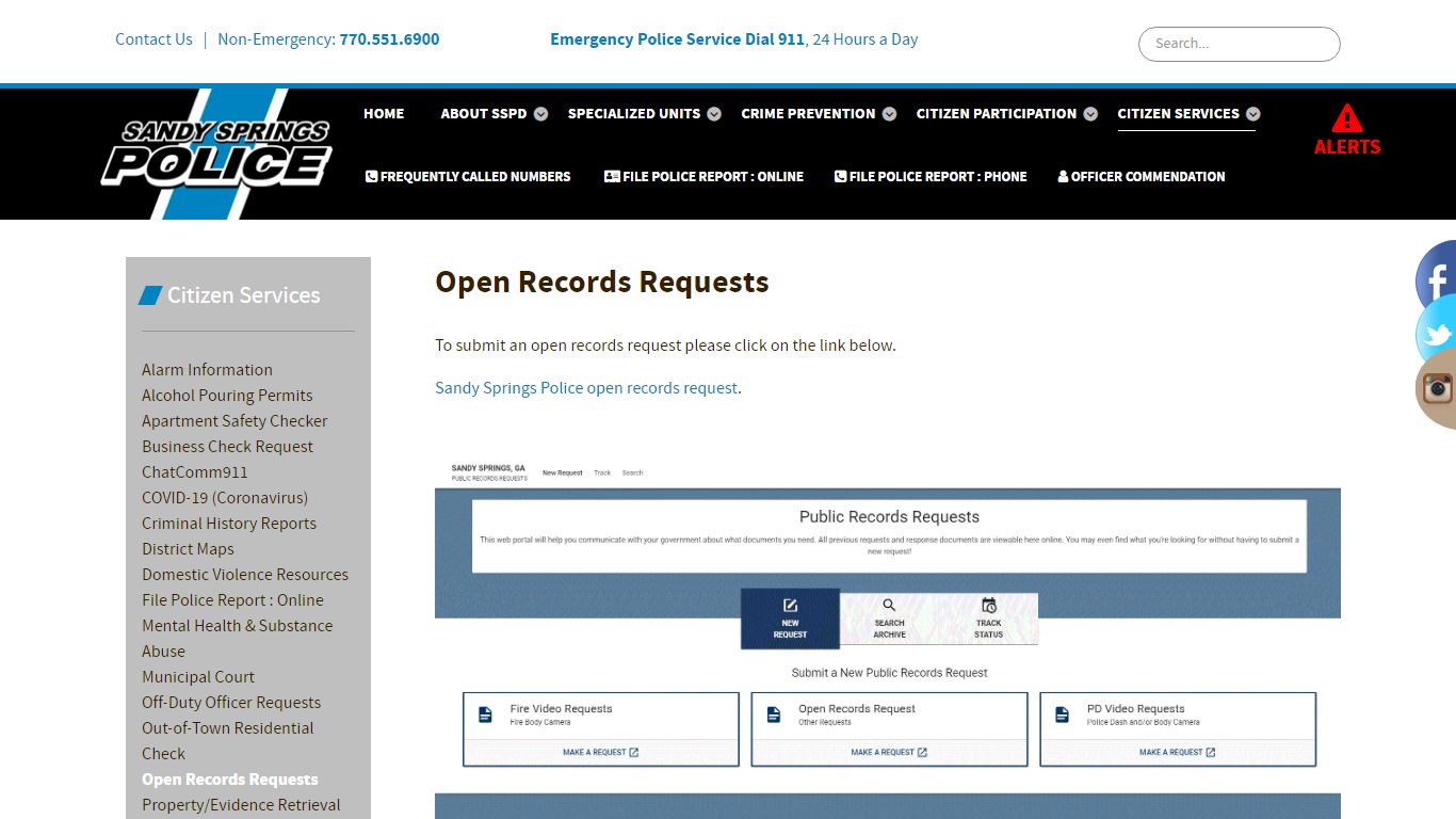 Open Records Requests - Sandy Springs, GA | Police Department
