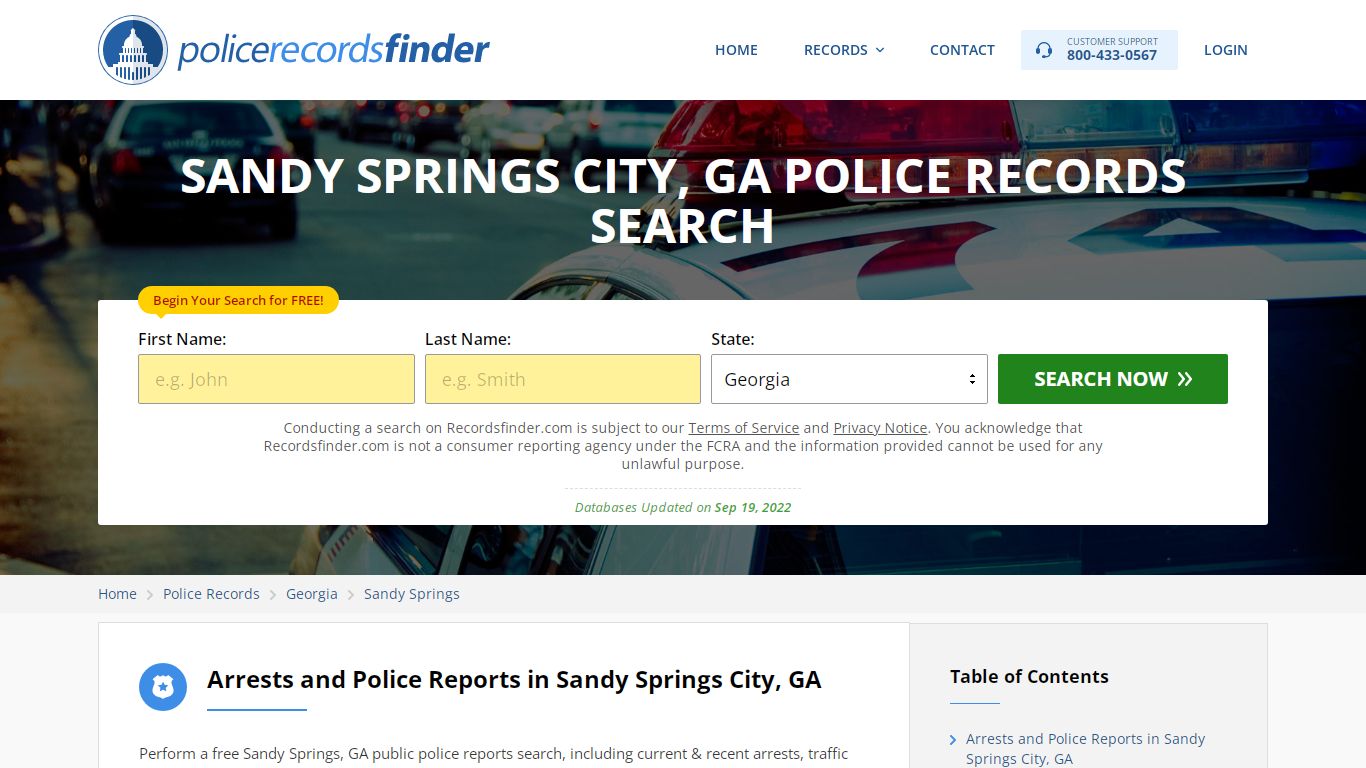 SANDY SPRINGS CITY, GA POLICE RECORDS SEARCH - RecordsFinder